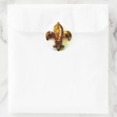 GOLD FLEUR DE LIS HOOGSTE CONTRASTAFDRUKKING RONDE STICKER (Tas)