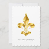 Gold Fleur de Lis Huwelijksuitnodiging Kaart (Achterkant)