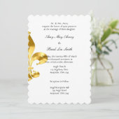 Gold Fleur de Lis Huwelijksuitnodiging Kaart (Staand voorkant)