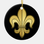 Gold Fleur de lis Keramisch Ornament (Voorkant)