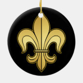 Gold Fleur de lis Keramisch Ornament (Achterkant)