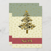 Gold Fleur de Lis - kerstboomfeest Kaart (Voorkant / Achterkant)