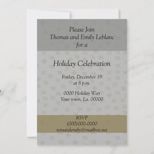 Gold Fleur de Lis - kerstboomfeest Kaart (Achterkant)