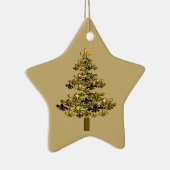 Gold Fleur de Lis kerstboomster Keramisch Ornament (Rechts)