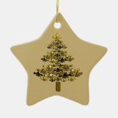 Gold Fleur de Lis kerstboomster Keramisch Ornament (Voorkant)