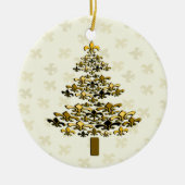 Gold Fleur de Lis-kerstboomversiering Keramisch Ornament (Voorkant)