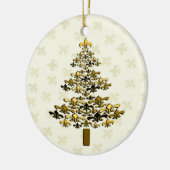 Gold Fleur de Lis-kerstboomversiering Keramisch Ornament (Links)