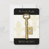 Gold Fleur de Lis Key Moving Announge Aankondiging (Voorkant)
