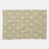 Gold Fleur-de-Lis Latte Brown Theedoek (Horizontaal)