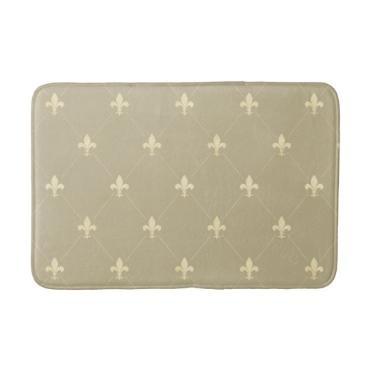 Gold Fleur-de-Lis Lichtbruin Badmat (Voorkant)