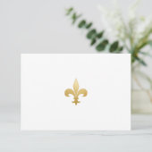 Gold Fleur-de-Lis Note Kaart (Staand voorkant)