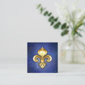 Gold Fleur de Lis on Blue Informatiekaartje (Staand voorkant)