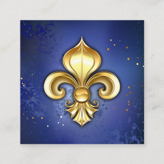 Gold Fleur de Lis on Blue Informatiekaartje (Voorkant)