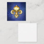 Gold Fleur de Lis on Blue Informatiekaartje (Voorkant / Achterkant)