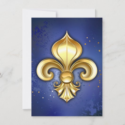 Gold Fleur de Lis on Blue Kaart (Voorkant)