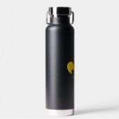 Gold Fleur de Lis op Black Water Bottle Waterfles (Voorkant)