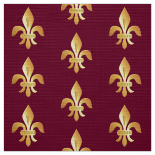 Gold Fleur-de-lis op de Bourgogne Stof