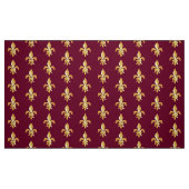 Gold Fleur-de-lis op de Bourgogne Stof (Fat Quarter)