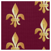 Gold Fleur-de-lis op de Bourgogne Stof (Close Up)