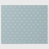 Gold Fleur-de-Lis op Dusky Blue Cadeaupapier (Vlak)