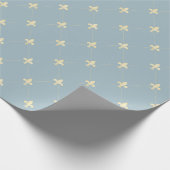 Gold Fleur-de-Lis op Dusky Blue Cadeaupapier (Hoek)