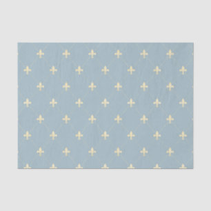 Gold Fleur-de-Lis op Dusky Blue Tissuepapier