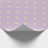 Gold Fleur-de-Lis op Dusky Lila Cadeaupapier (Hoek)