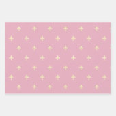 Gold Fleur-de-Lis op Dusky Pink Inpakpapier Vel (Voorkant 3)