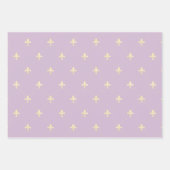 Gold Fleur-de-Lis op Lila Inpakpapier Vel (Voorkant 3)