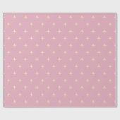 Gold Fleur-de-Lis op Roze Cadeaupapier (Vlak)