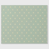 Gold Fleur-de-Lis op Sage Cadeaupapier (Vlak)