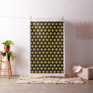 Gold Fleur De Lis op zwart Stof