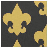 Gold Fleur De Lis op zwart Stof (Close Up)