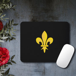 Gold Fleur de Lis op zwarte Muismat