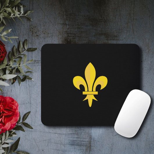 Gold Fleur de Lis op zwarte Muismat