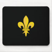 Gold Fleur de Lis op zwarte Muismat (Voorkant)