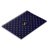 Gold Fleur de Lis Pattern op Royal Blue Notitieboek (Linkerzijde)