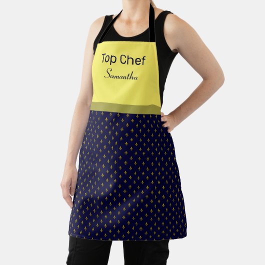 Gold Fleur-de-lis Persoonlijk Apron Schort (Insitu)