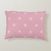 Gold Fleur-de-Lis Pink Accent Kussen (Achterkant)