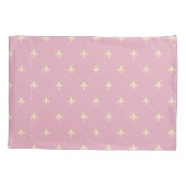 Gold Fleur-de-Lis Pink Kussensloop (Achterkant-Links)