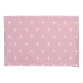 Gold Fleur-de-Lis Pink Kussensloop (Voorkant-Links)