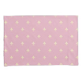 Gold Fleur-de-Lis Pink Kussensloop (Voorkant-Rechts)