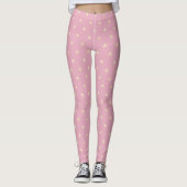 Gold Fleur-de-Lis Pink Leggings (Voorkant)