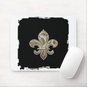Gold Fleur de Lis Ragged Border Mousepad Muismat (Met muis)