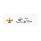Gold Fleur de Lis retouradreslabels Etiket (Voorkant)