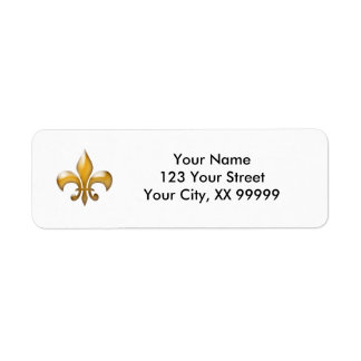 Gold Fleur de Lis retouradreslabels Etiket