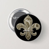 Gold Fleur de Lis Ronde Button (Voorkant /achterkant)