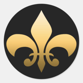 Gold Fleur de Lis Ronde Sticker