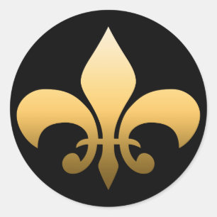 Gold Fleur de Lis Ronde Sticker