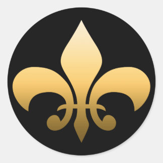 Gold Fleur de Lis Ronde Sticker